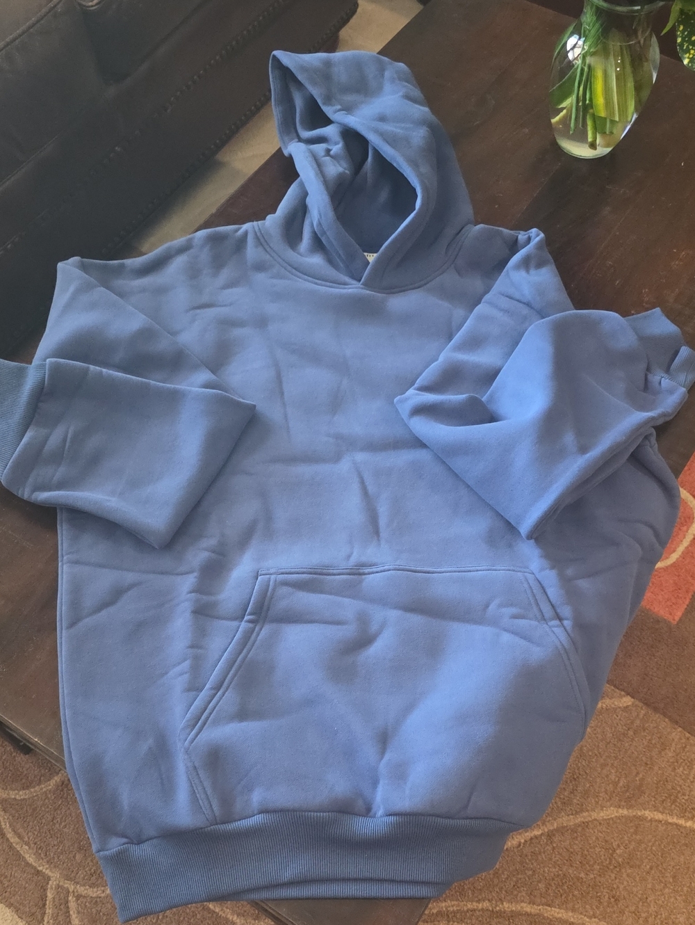 COMFRT Women's Pacific Blue Pullover Hoodie with Kangaroo Pocket NEVER WORN